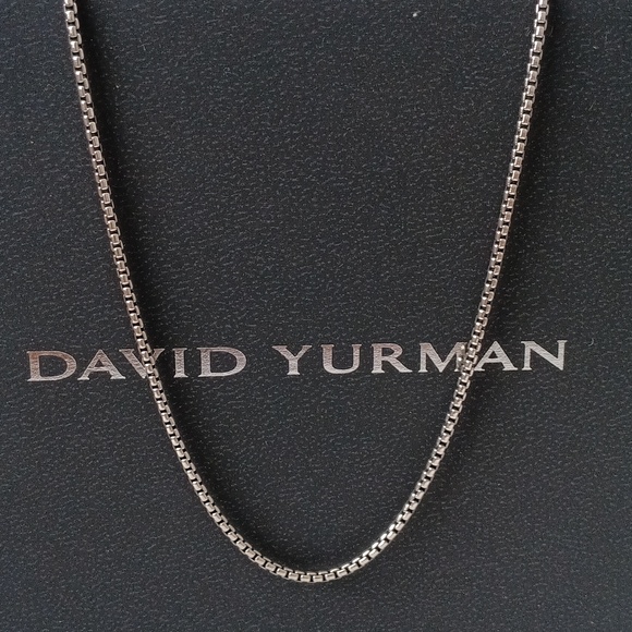 David Yurman Sterling Silver Box Chain Necklace 28